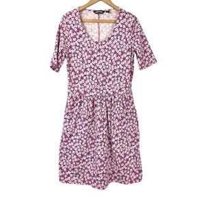 Floral Cotton Ditsy‎ Print Short Sleeve Summer Vacation Dress Size S